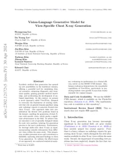 Vision-Language Generative Model for View-Specific Chest X-ray
  Generation