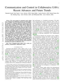 Communication and Control in Collaborative UAVs: Recent Advances and
  Future Trends
