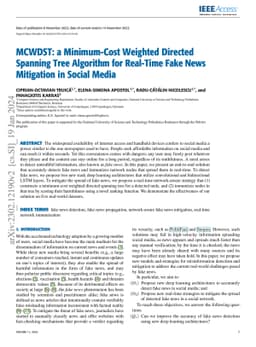 MCWDST: a Minimum-Cost Weighted Directed Spanning Tree Algorithm for
  Real-Time Fake News Mitigation in Social Media