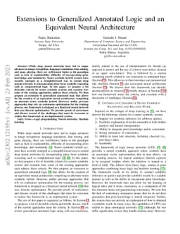 Extensions to Generalized Annotated Logic and an Equivalent Neural
  Architecture