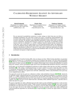Calibrated Regression Against An Adversary Without Regret