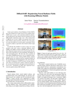 DiffusioNeRF: Regularizing Neural Radiance Fields with Denoising
  Diffusion Models