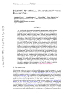 Boosting Adversarial Transferability using Dynamic Cues