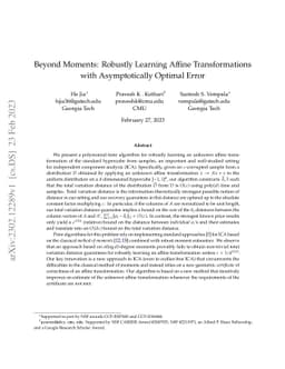 Beyond Moments: Robustly Learning Affine Transformations with
  Asymptotically Optimal Error