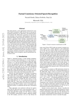 Factual Consistency Oriented Speech Recognition