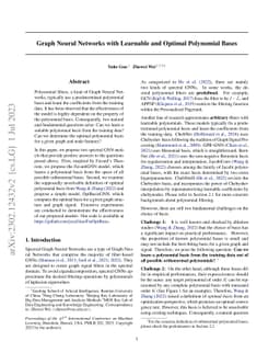 Graph Neural Networks with Learnable and Optimal Polynomial Bases