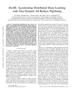 DeAR: Accelerating Distributed Deep Learning with Fine-Grained
  All-Reduce Pipelining
