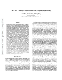 SGL-PT: A Strong Graph Learner with Graph Prompt Tuning