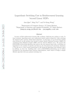 Logarithmic Switching Cost in Reinforcement Learning beyond Linear MDPs