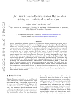 Hybrid machine-learned homogenization: Bayesian data mining and
  convolutional neural networks