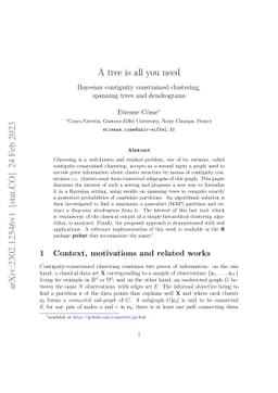 Bayesian contiguity constrained clustering, spanning trees and
  dendrograms