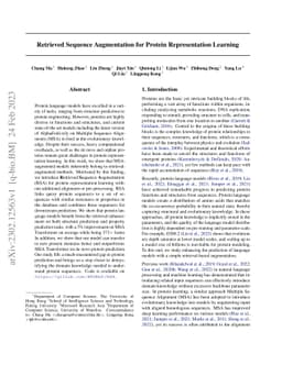 Retrieved Sequence Augmentation for Protein Representation Learning