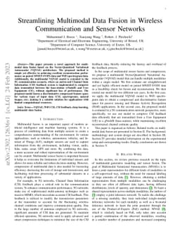 Streamlining Multimodal Data Fusion in Wireless Communication and Sensor
  Networks