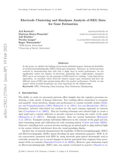 Electrode Clustering and Bandpass Analysis of EEG Data for Gaze
  Estimation