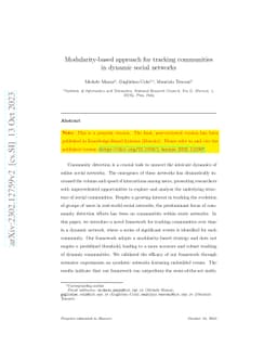 Modularity-based approach for tracking communities in dynamic social
  networks