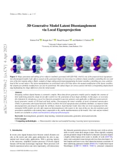 3D Generative Model Latent Disentanglement via Local Eigenprojection