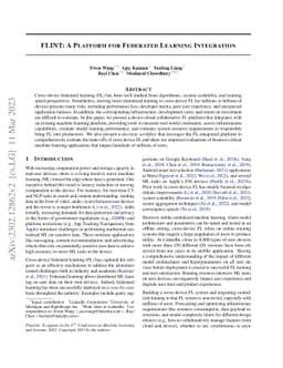 FLINT: A Platform for Federated Learning Integration