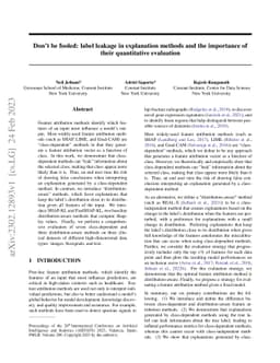 Don't be fooled: label leakage in explanation methods and the importance
  of their quantitative evaluation