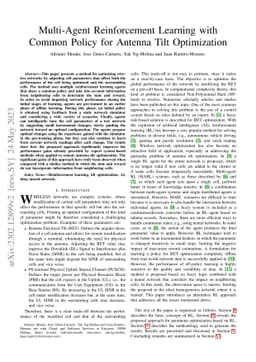 Multi-Agent Reinforcement Learning with Common Policy for Antenna Tilt
  Optimization
