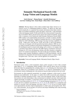 Semantic Mechanical Search with Large Vision and Language Models