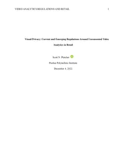 Visual Privacy: Current and Emerging Regulations Around Unconsented
  Video Analytics in Retail