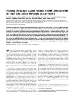Robust language-based mental health assessments in time and space
  through social media