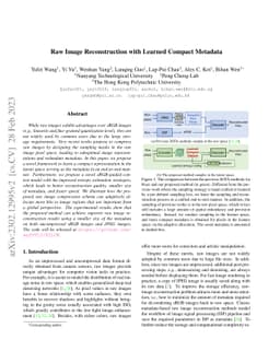 Raw Image Reconstruction with Learned Compact Metadata