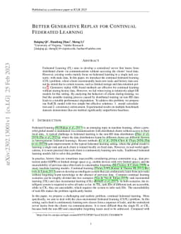 Better Generative Replay for Continual Federated Learning