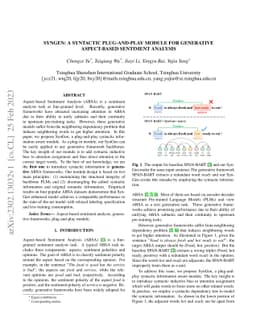 SynGen: A Syntactic Plug-and-play Module for Generative Aspect-based
  Sentiment Analysis