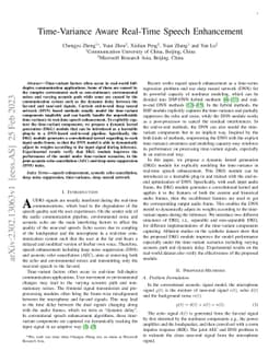 Time-Variance Aware Real-Time Speech Enhancement
