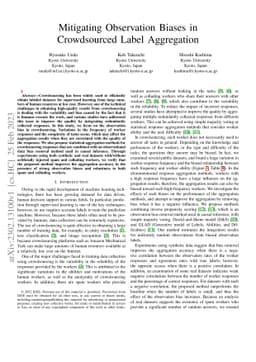 Mitigating Observation Biases in Crowdsourced Label Aggregation
