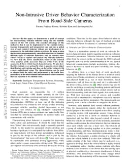 Non-Intrusive Driver Behavior Characterization From Road-Side Cameras