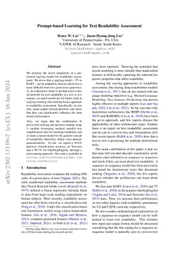 Prompt-based Learning for Text Readability Assessment