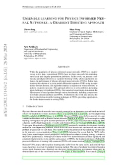 Ensemble learning for Physics Informed Neural Networks: a Gradient
  Boosting approach