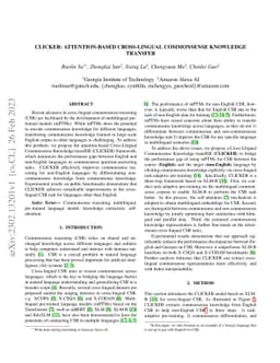 CLICKER: Attention-Based Cross-Lingual Commonsense Knowledge Transfer