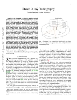Stereo X-ray Tomography