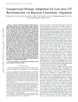Unsupervised Domain Adaptation for Low-dose CT Reconstruction via
  Bayesian Uncertainty Alignment