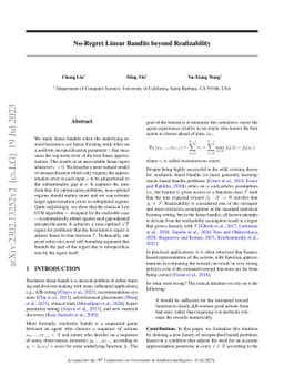 No-Regret Linear Bandits beyond Realizability
