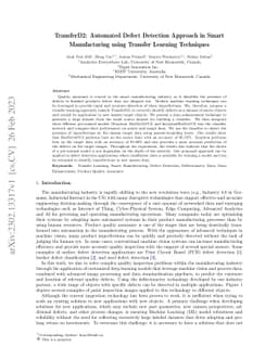 TransferD2: Automated Defect Detection Approach in Smart Manufacturing
  using Transfer Learning Techniques