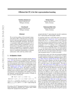 Efficient fair PCA for fair representation learning