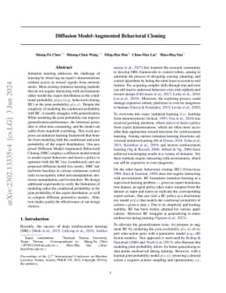 Diffusion Model-Augmented Behavioral Cloning