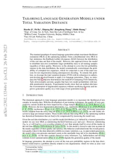Tailoring Language Generation Models under Total Variation Distance