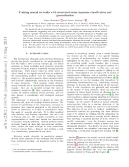 Training neural networks with structured noise improves classification
  and generalization