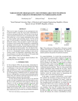 Varianceflow: High-Quality and Controllable Text-to-Speech using
  Variance Information via Normalizing Flow