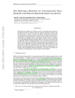 The Provable Benefits of Unsupervised Data Sharing for Offline
  Reinforcement Learning