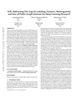 IGB: Addressing The Gaps In Labeling, Features, Heterogeneity, and Size
  of Public Graph Datasets for Deep Learning Research
