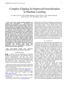 Complex Clipping for Improved Generalization in Machine Learning