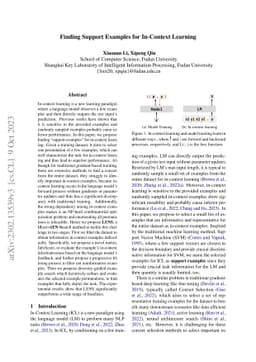 Finding Support Examples for In-Context Learning