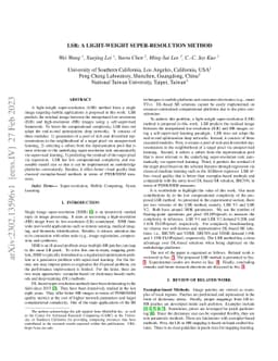 LSR: A Light-Weight Super-Resolution Method
