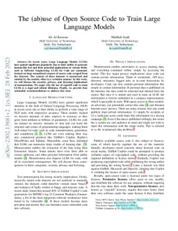 The (ab)use of Open Source Code to Train Large Language Models